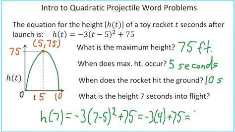 The rockets flight can be modeled by the function, h(t) 16t2 116t 101 1. . Quadratic formula word problems a rocket is launched